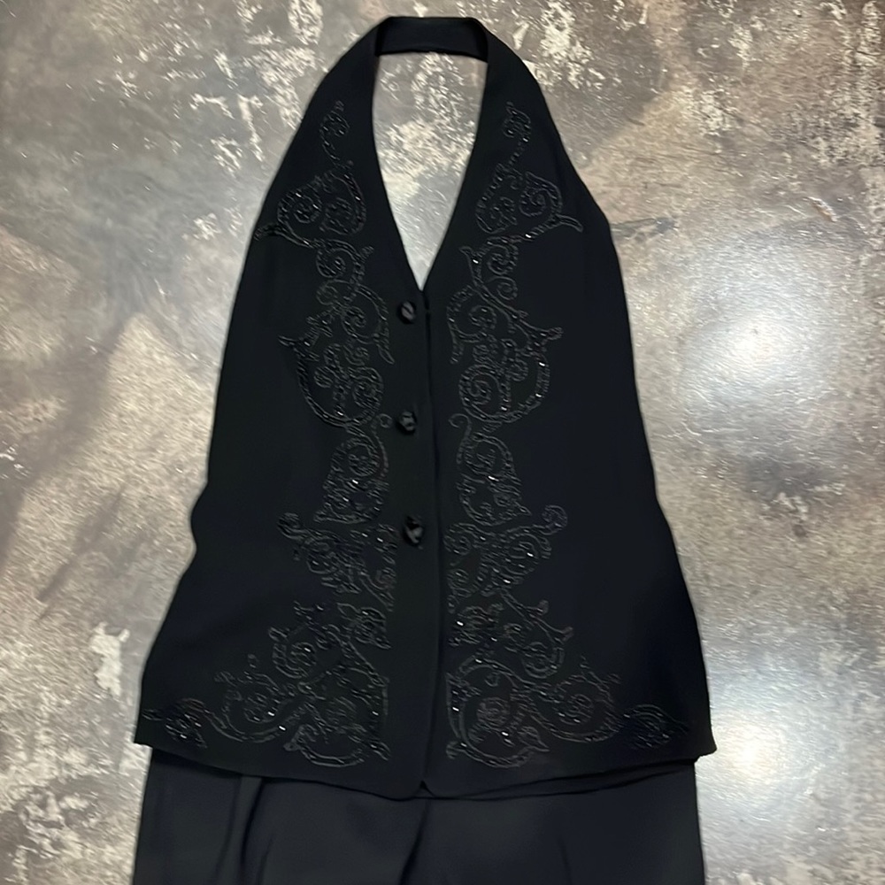 Emmanuel Ungaro embellished halter vest.